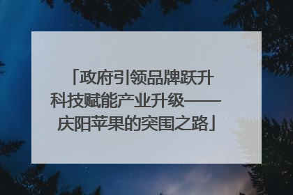 政府引领品牌跃升 科技赋能产业升级——庆阳苹果的突围之路