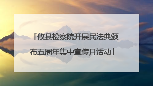 攸县检察院开展民法典颁布五周年集中宣传月活动