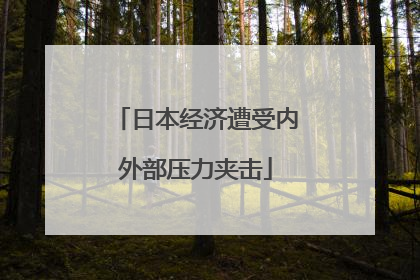 日本经济遭受内外部压力夹击