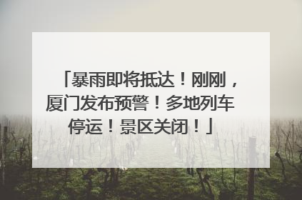 暴雨即将抵达！刚刚，厦门发布预警！多地列车停运！景区关闭！