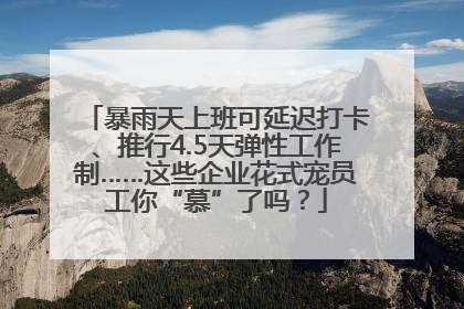 暴雨天上班可延迟打卡、推行4.5天弹性工作制……这些企业花式宠员工你“慕”了吗？