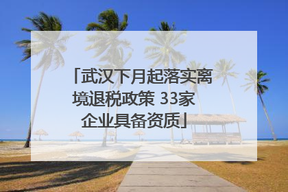 武汉下月起落实离境退税政策 33家企业具备资质
