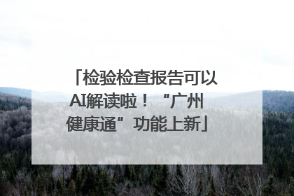 检验检查报告可以AI解读啦！“广州健康通”功能上新
