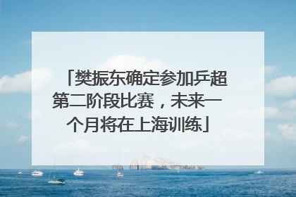 樊振东确定参加乒超第二阶段比赛，未来一个月将在上海训练