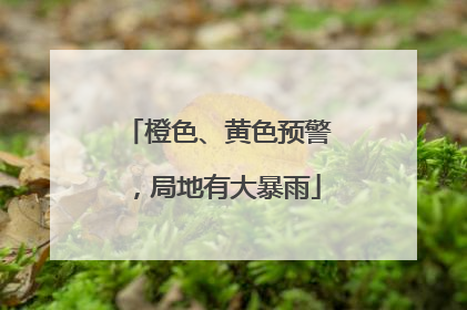 橙色、黄色预警，局地有大暴雨