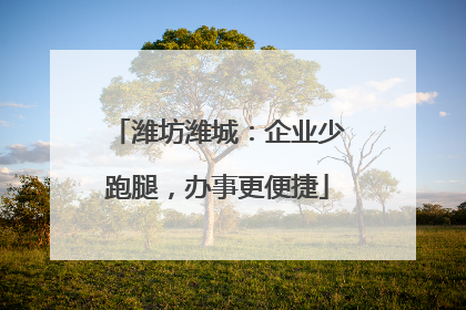 潍坊潍城：企业少跑腿，办事更便捷