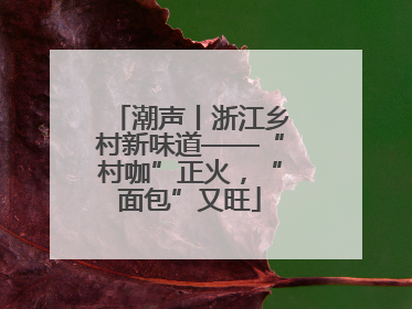 潮声丨浙江乡村新味道——“村咖”正火，“面包”又旺