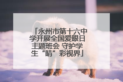 永州市第十六中学开展全国爱眼日主题班会 守护学生“睛”彩视界