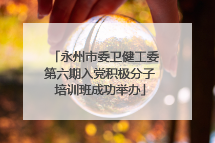 永州市委卫健工委第六期入党积极分子培训班成功举办