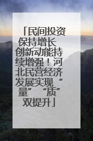 民间投资保持增长 创新动能持续增强！河北民营经济发展实现“量”“质”双提升