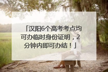 汉阳6个高考考点均可办临时身份证明，2分钟内即可办结！