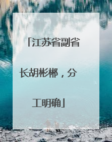 江苏省副省长胡彬郴，分工明确