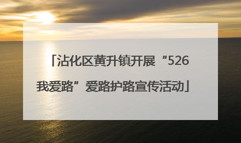 沾化区黄升镇开展“526我爱路”爱路护路宣传活动