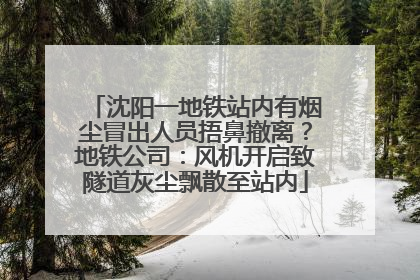 沈阳一地铁站内有烟尘冒出人员捂鼻撤离？地铁公司：风机开启致隧道灰尘飘散至站内