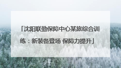 沈阳联勤保障中心某旅综合训练：新装备登场 保障力提升