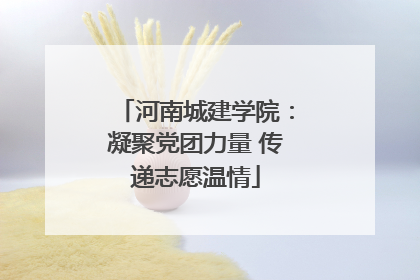 河南城建学院：凝聚党团力量 传递志愿温情