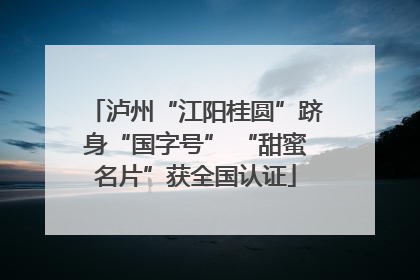 泸州“江阳桂圆”跻身“国字号” “甜蜜名片”获全国认证