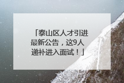 泰山区人才引进最新公告，这9人递补进入面试！