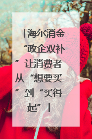 海尔消金“政企双补”让消费者从“想要买”到“买得起”
