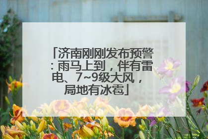 济南刚刚发布预警：雨马上到，伴有雷电、7~9级大风，局地有冰雹