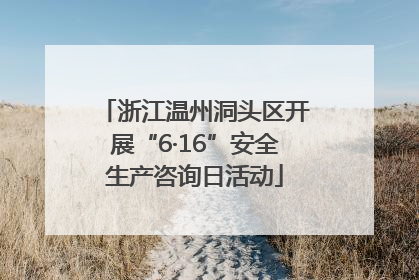 浙江温州洞头区开展“6·16”安全生产咨询日活动