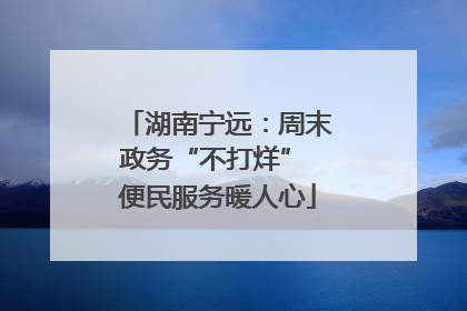 湖南宁远：周末政务“不打烊” 便民服务暖人心