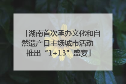 湖南首次承办文化和自然遗产日主场城市活动 推出“1+13”盛宴