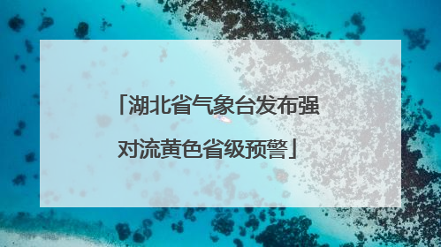 湖北省气象台发布强对流黄色省级预警