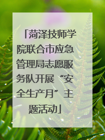 菏泽技师学院联合市应急管理局志愿服务队开展“安全生产月”主题活动