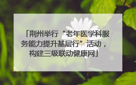 荆州举行“老年医学科服务能力提升基层行”活动，构建三级联动健康网