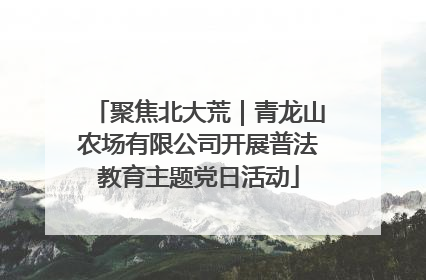 聚焦北大荒｜青龙山农场有限公司开展普法教育主题党日活动