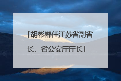 胡彬郴任江苏省副省长、省公安厅厅长