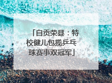 自贡荣县：特校健儿包揽乒乓球赛事双冠军