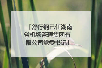 舒行钢已任湖南省机场管理集团有限公司党委书记