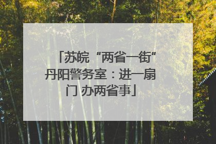 苏皖“两省一街”丹阳警务室：进一扇门 办两省事