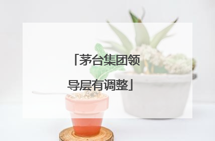 茅台集团领导层有调整