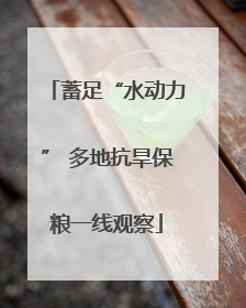 蓄足“水动力” 多地抗旱保粮一线观察