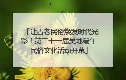 让古老民俗焕发时代光彩！第二十一届吴地端午民俗文化活动开幕