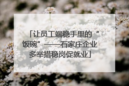 让员工端稳手里的“饭碗”——石家庄企业多举措稳岗促就业