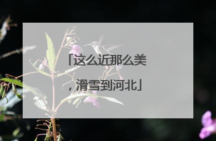 这么近那么美，滑雪到河北