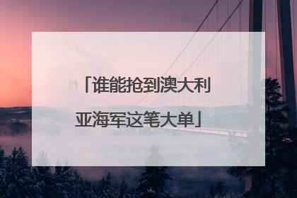 谁能抢到澳大利亚海军这笔大单