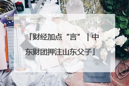 财经加点“言”｜中东财团押注山东父子