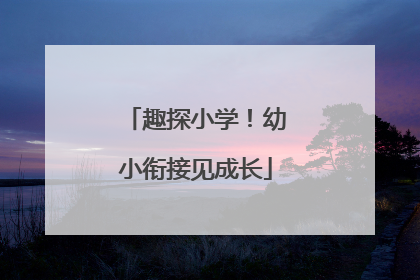 趣探小学！幼小衔接见成长