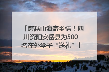 跨越山海寄乡情!四川资阳安岳县为500名在外学子“送礼”