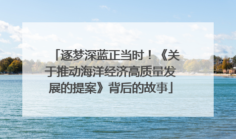 逐梦深蓝正当时！《关于推动海洋经济高质量发展的提案》背后的故事