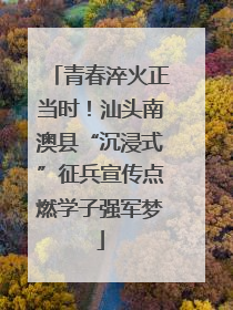 青春淬火正当时！汕头南澳县“沉浸式”征兵宣传点燃学子强军梦