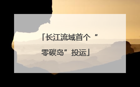 长江流域首个“零碳岛”投运