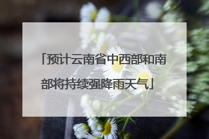 预计云南省中西部和南部将持续强降雨天气