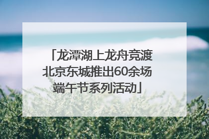 龙潭湖上龙舟竞渡 北京东城推出60余场端午节系列活动