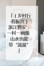 （乡村行·看振兴）浙江磐安：一村一画像 山水也能带“流量”